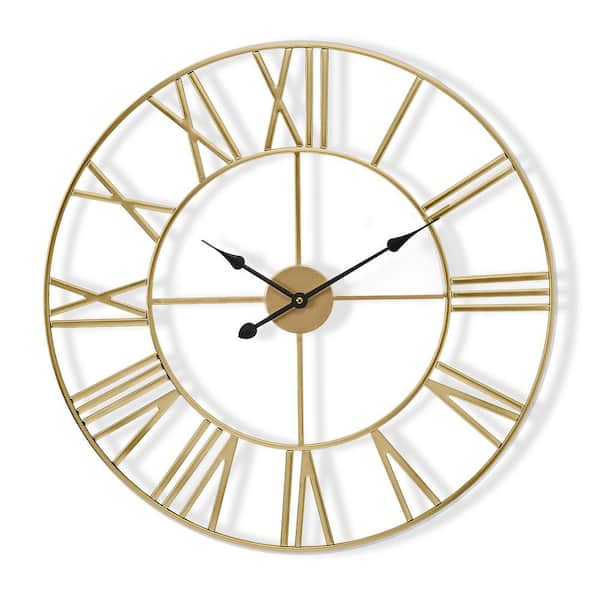 Sorbus Gold Analog Metal Lighted Wall Clock