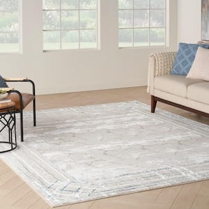 Glam Ivory/Taupe 9 ft. x 12 ft. Abstract Contemporary Area Rug