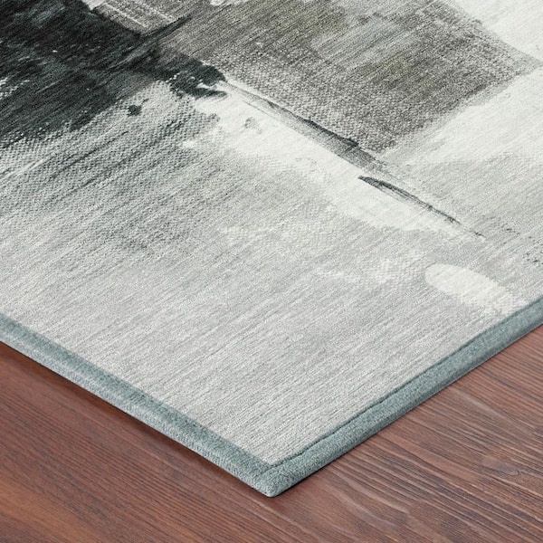 Chantille Machine Washable Indoor/Outdoor Abstract ACN2751 Pewter 5 ft. x 7 ft. 6 in. Area Rug