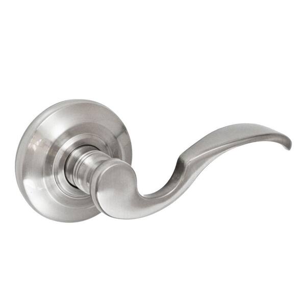 Fusion Brushed Nickel Drop Tail Privacy Set Lever with Cambridge Rose
