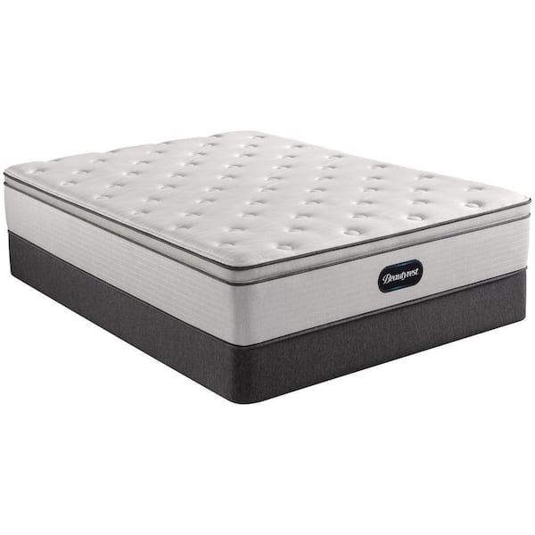 Beautyrest BR800 Queen Plush Innerspring 13.75 in. Mattress Set with 9 ...