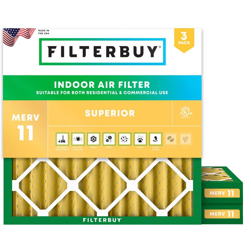15.25 in. x 15.25 in. x 2 in. MERV 11 (FPR 7) Allergen Defense Pleated HVAC AC Furnace Air Filters Replacement (3-Pack) price history on PriceWatchPro