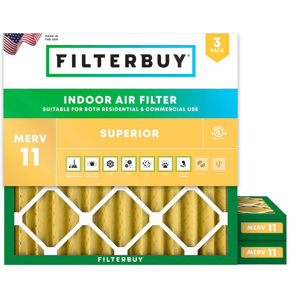 27 in. x 27 in. x 2 in. MERV 11 (FPR 7) Allergen Defense Pleated HVAC AC Furnace Air Filters Replacement (3-Pack) price history on PriceWatchPro