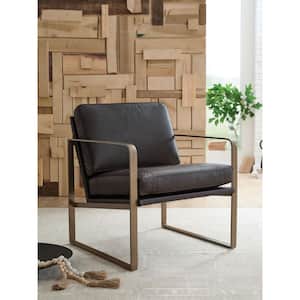 Signature DESIGN BY ASHLEY Puckman Brown Leather Match Arm Chair