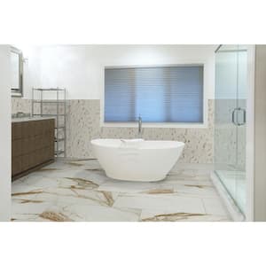 Calacatta Gold Subway 12 in. x 12 in. Matte Porcelain Mosaic Floor and Wall Tile (13.95 sq. ft./Case)