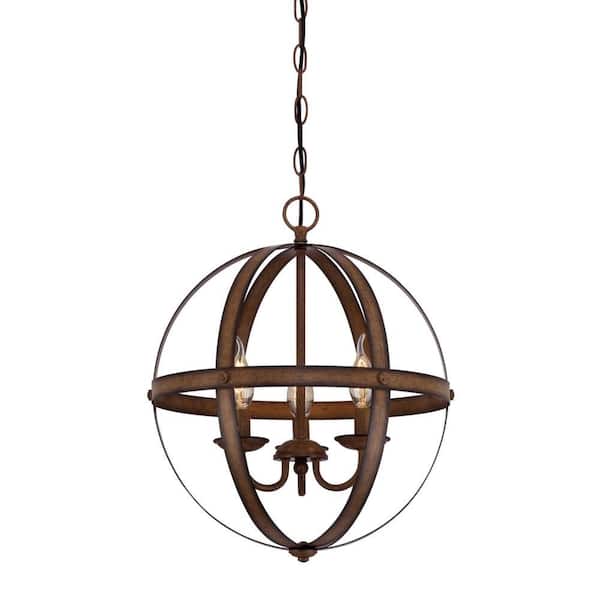 Stella Mira 3-Light Barnwood Chandelier