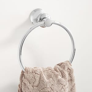 Pendleton Wall Mounted Towel Rings in Chrome