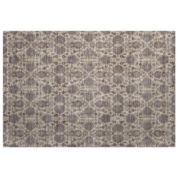 Dream Shag Premium Machine Washable Abstract ADS702 Ivory 3 ft. x 4 ft. Area Rug