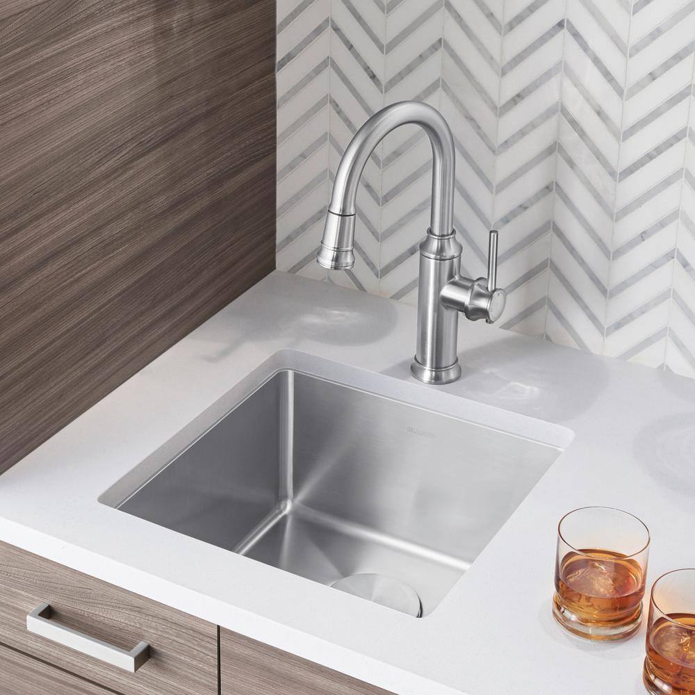 Quatrus 17" Stainless Steel Undermount Bar Sink