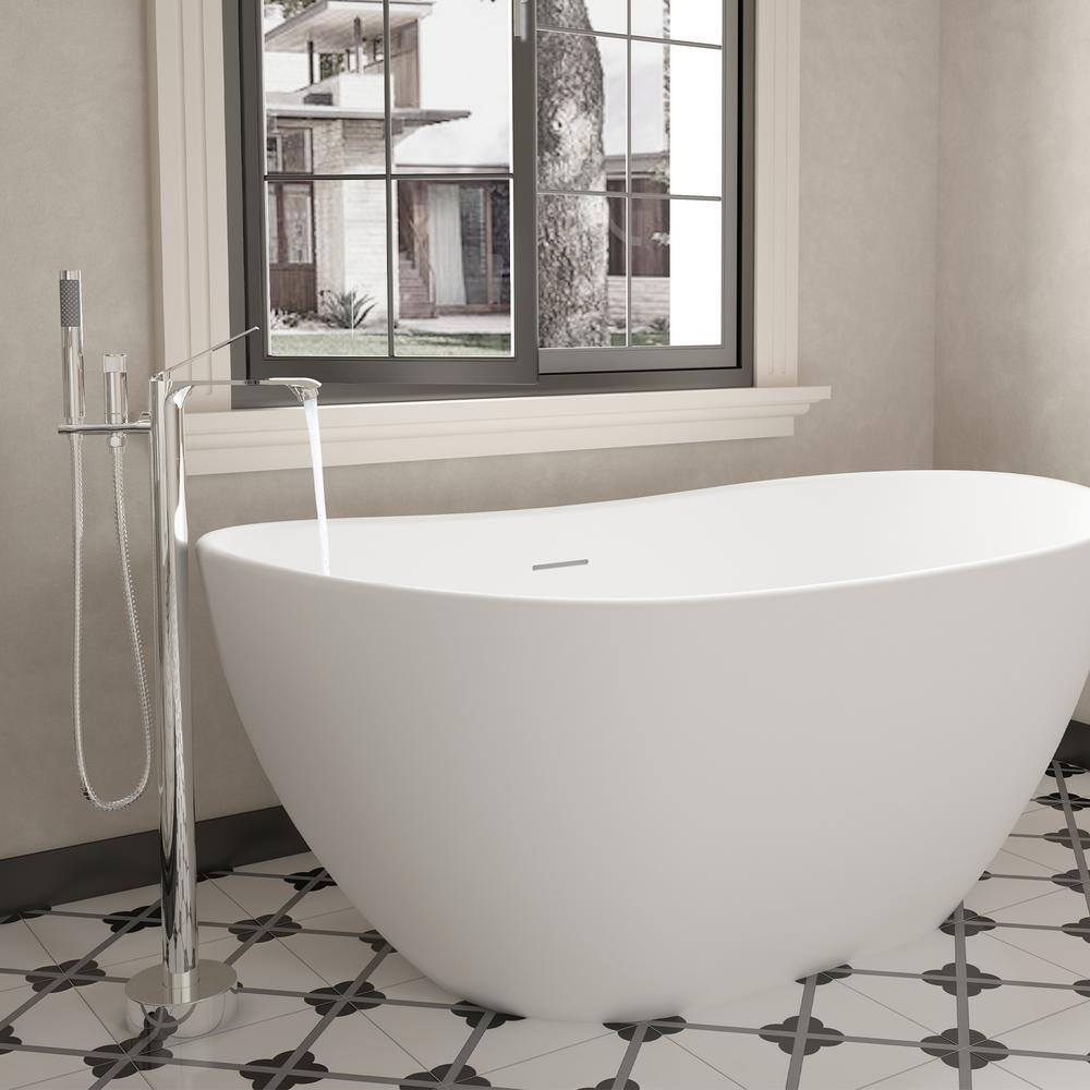 Chrome Plated Freestanding Bathtub Faucet with Handshower