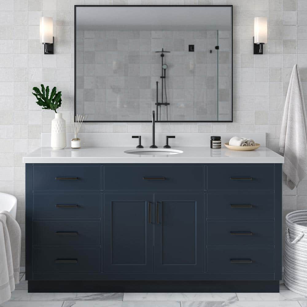 Beaumont Decor Hampton 54-in White Bathroom Vanity Cabinet (Mirror Included) Beaumont Decor Hampton 54-in White Bathroom Vanity Cabinet (Mirror Included)