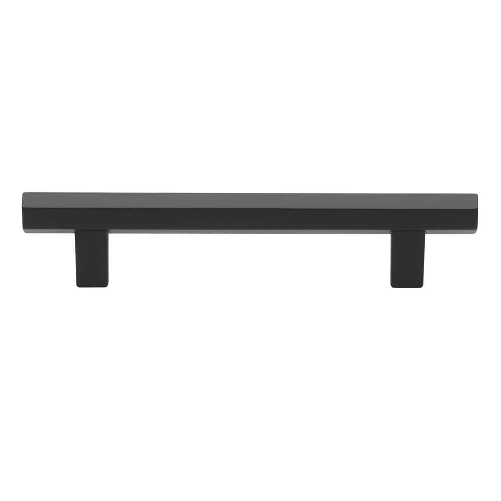GlideRite 5 in. Screw Spacing Matte Black Hexagon Drawer Bar