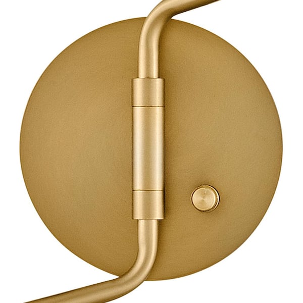 LARK - Birdie 22.75 in. 2-Light Lacquered Brass With Matte White Accents Wall Sconce