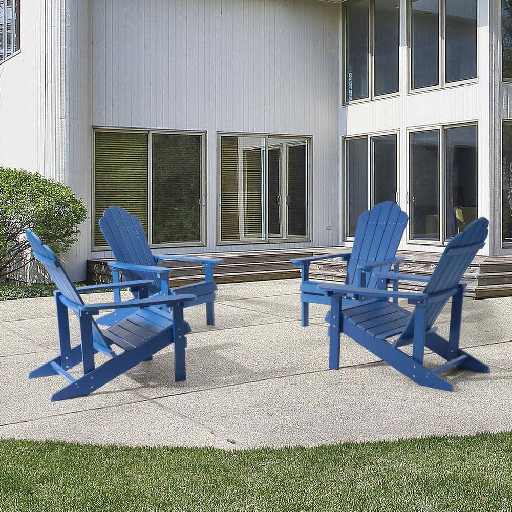 JOYESERY Navy Blue HIPS Plastic Weather Resistant Adirondack Chair For   Joyesery Plastic Adirondack Chairs J Adc 33ny 4 64 1000 