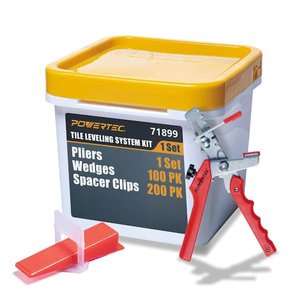Tile Leveling System Kit with Pliers, 100 Reusable Wedges, 200pcs 1/16 in. Spacer Clips