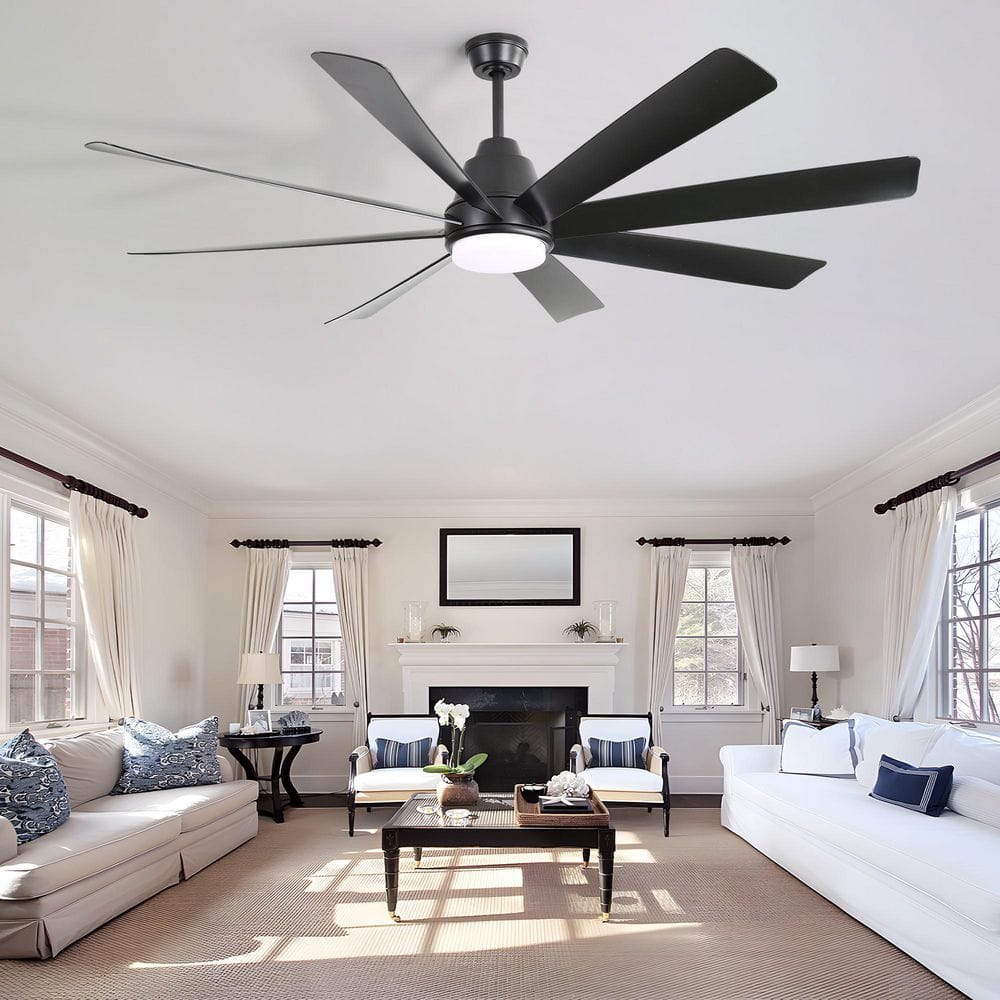 6 ft. Indoor Black 120V 85 RPM Industrial HVLS Ceiling Fan with Integrated LED, Dimmable, Timer and Reversible DC Motor price history on PriceWatchPro