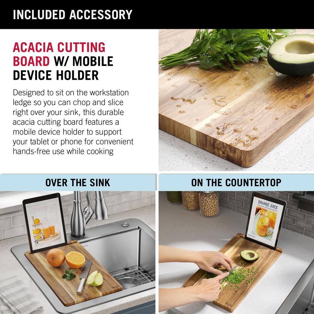 Stainless Steel Single Bowl Workstation Kitchen Sink with Accessories