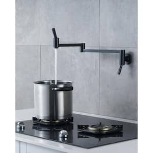 Wall Mounted Pot Filler with Stretchable Double Joint Swing Arm in Oil Rubbed Bronze