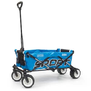 7 cu.ft. Metal Folding Garden Cart in Sport Blue
