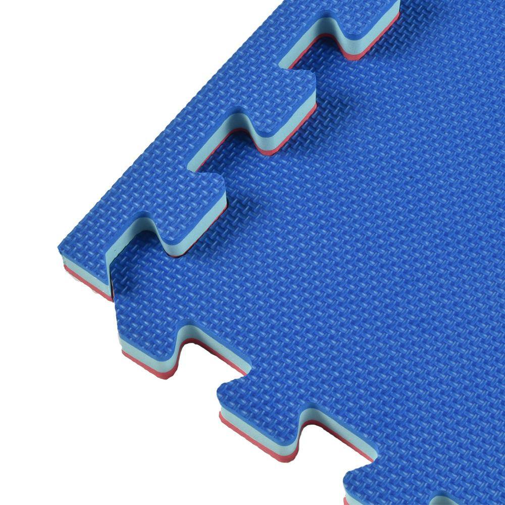 Red and Blue Reversible Interlocking Foam Mat 24x24 Inch