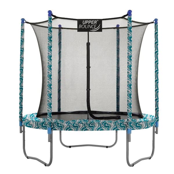 Machrus Upper Bounce 9 ft. Round Trampoline Set with Safety Enclosure System Outdoor Trampoline for Kids and Adults