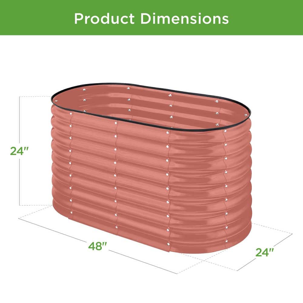 Terracotta Powder-Coated Steel Outdoor Raised Garden Bed