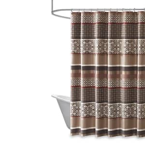 Dartmouth Red 72 in. Jacquard Shower Curtain