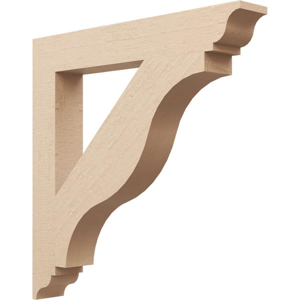 Ekena Millwork 5.5 in. x 40 in. x 40 in. Funston Traditional Rough Cedar Woodgrain Timberthane Polyurethane Bracket, Primed Tan