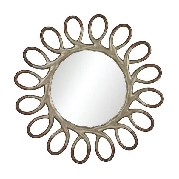 Titan Lighting Clement 46 in. Round Two-Tone Framed Mirror