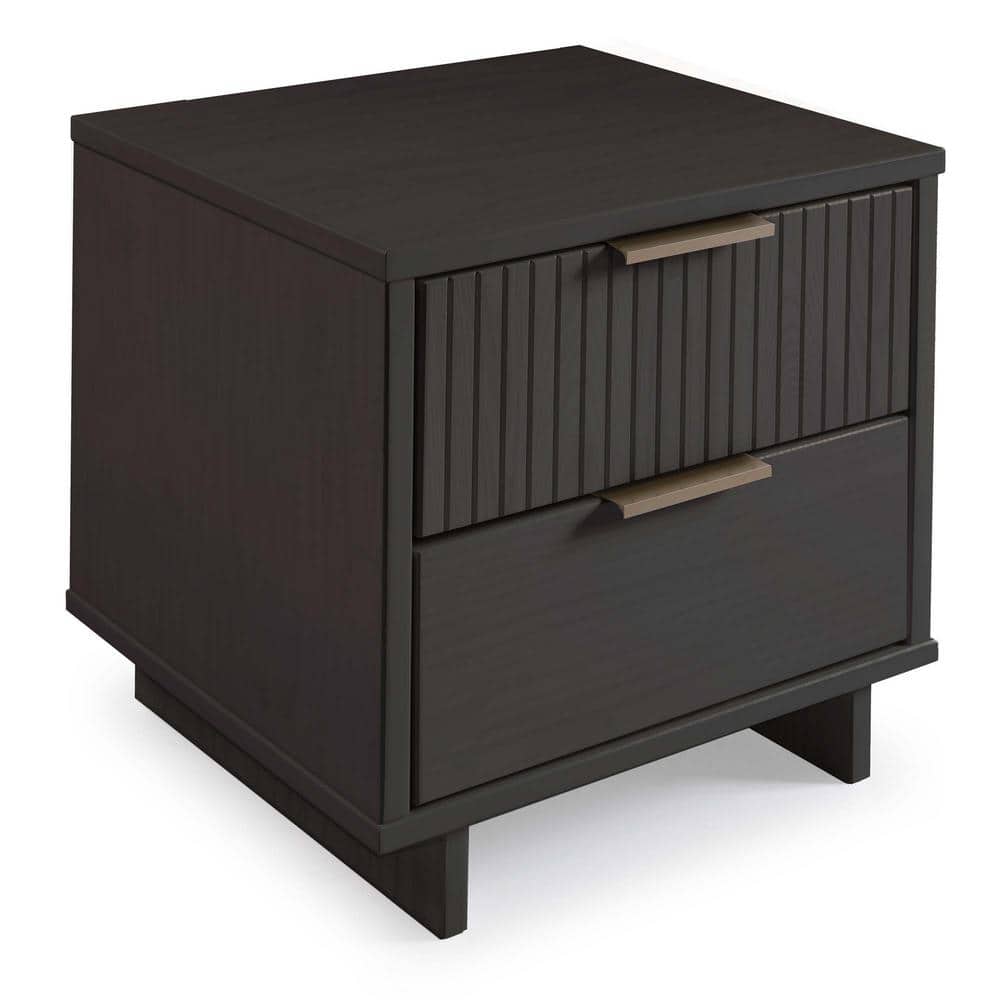 Granville Dark Gray Pine 2-Drawer Nightstands Set of 2