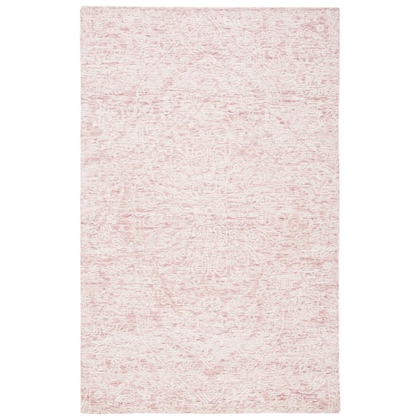 Metro Pink/Ivory 5 ft. x 8 ft. Medallion Floral Area Rug