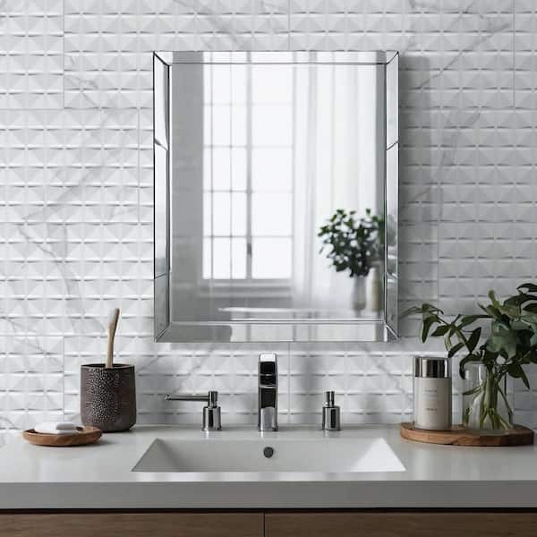 Lumino Statuary Chex White Glossy 12 in. x 24 in. Glazed Ceramic Wall Tile (16 sq. ft./Case)