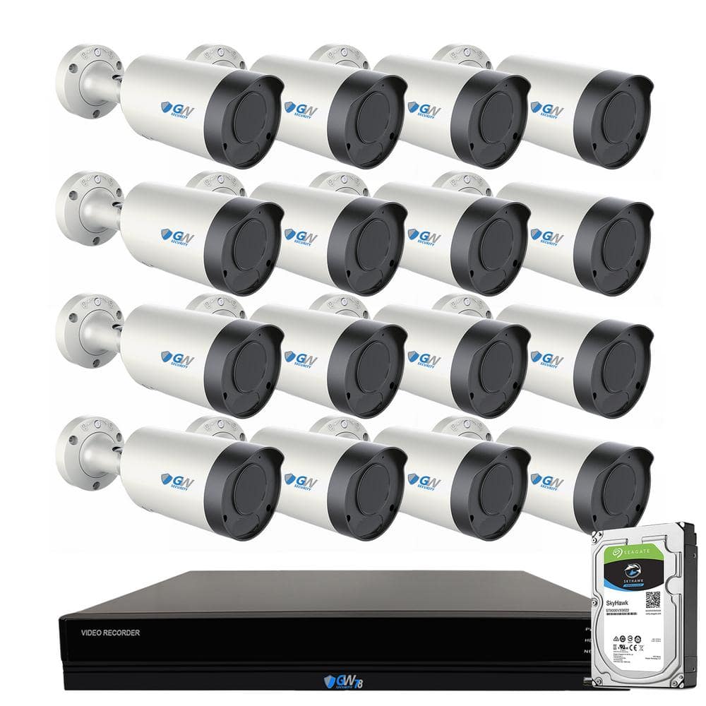 GW Security 16Channel 8MP 4TB NVR Security Camera System with 16 Wired