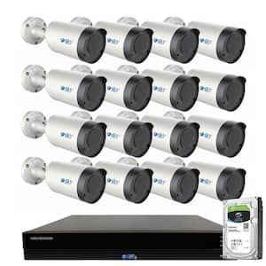 16-Channel 8MP 4TB NVR Security Camera System with 16 Wired Bullet POE Cameras, Spotlight, 4X Optical Zoom, Microphone