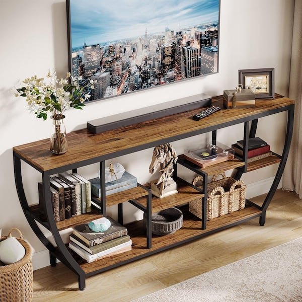 TRIBESIGNS WAY TO ORIGIN Tabor 70.9 in. Rustic Brown Wood TV Stand