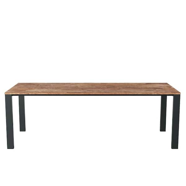 Metal Works Scandinavian Style, Natural Wood 88in. 4 Legs Dining Table-Seats 6