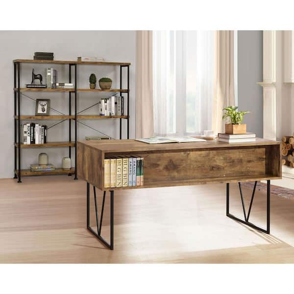 Coaster Analiese 63 in. Antique Nutmeg and Black 4-Shelf Etagere