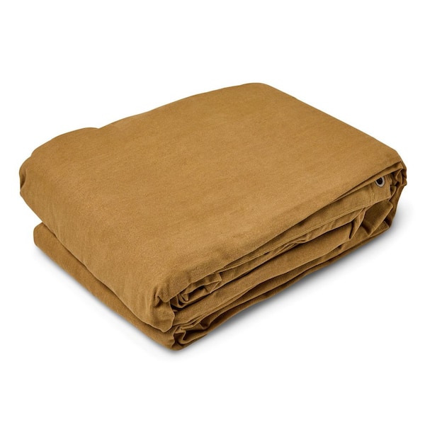TarpsNow 10 ft. x 10 ft. Tan 18 Mil Heavy Duty Industrial Grade