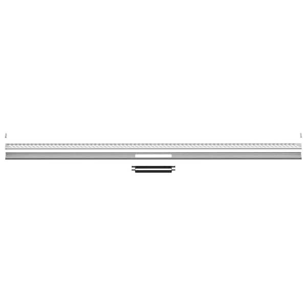 Schluter Kerdi-Line-Vario Brushed Stainless Steel 48 in. Slant Grate and Channel Floor Drain Installation Kit