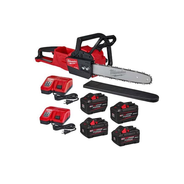 M18 FUEL 16 in. 18V Brushless Cordless Battery Powered Chainsaw w/ (2) 12.0 Ah & (2) 8.0 Ah FORGE Battery, (2) Charger