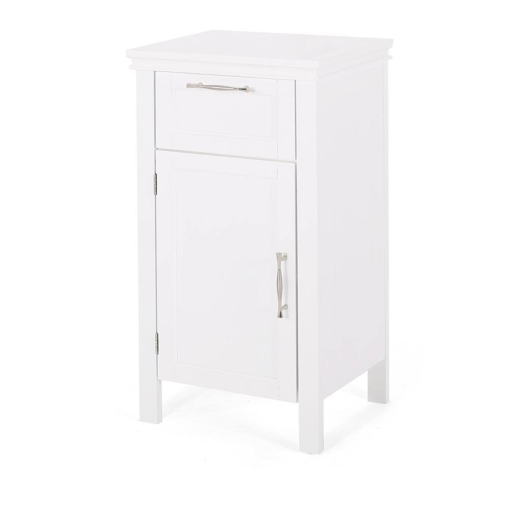 Noble House Tracey 16 in. W x 12.5 in. D x 30.5 in. H White MDF Bathroom Freestanding Storage