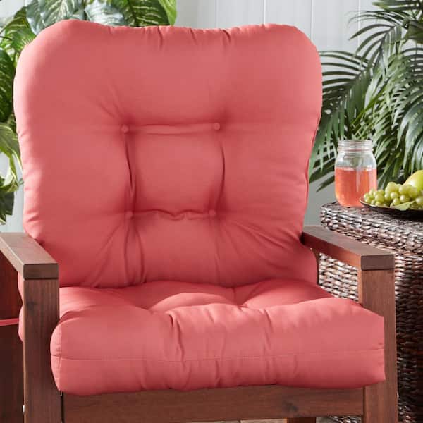 Greendale Home Fashions 21 in. W x 42 in. H Outdoor Dining Chair Cushion Solid in Coral OC5815 CORAL