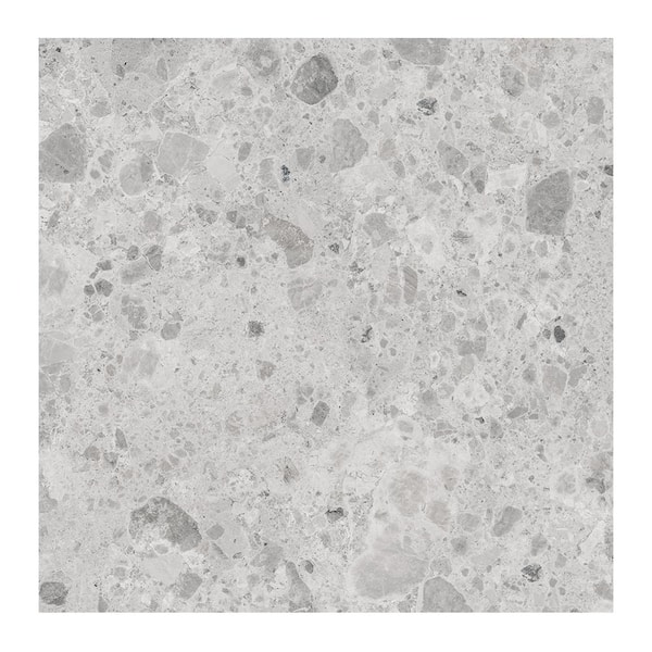 Ambience Terrazzo Silver Semi-gloss 24 in. x 24 in. x 10mm Porcelain Floor and Wall Tile - Pallet (15 PCS/60sq.ft.)