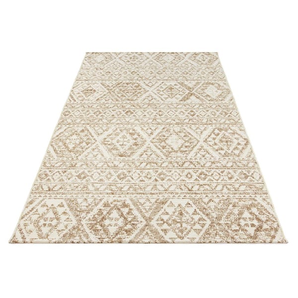 Ruggable 148296 Leyla Cream Vintage 2-1/2' x 7' Indoor/Outdoor