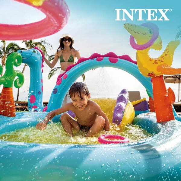 Paddling Pools Intex Inflatable Dinoland Play Centre Intex Dinoland