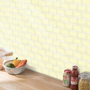 Peel N' Stick Linear Beige Golden Resin Vynil Backsplash Tile Kitchen MTO0098 