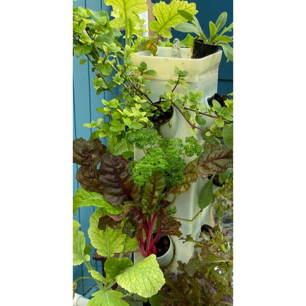 White Vertical Hydroponic Indoor/Outdoor 20 Plant Tower Kit
