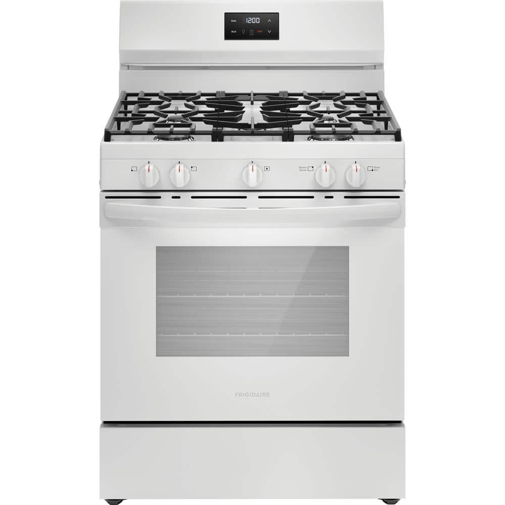 Frigidaire 30 in 5 Burner Freestanding Gas Range in White with Quick