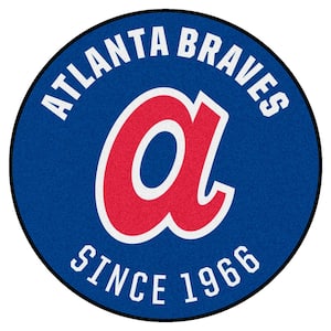 FANMATS Atlanta Braves Blue 2 Ft. X 2 Ft. Round Area Rug 2040 - The ...