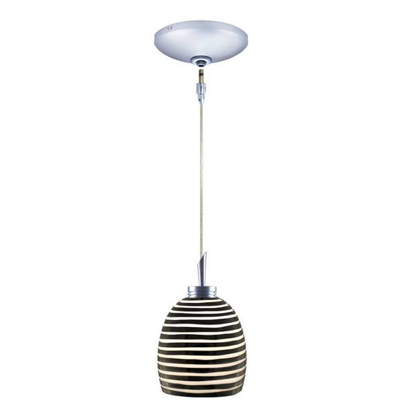 Unbranded Low Voltage Quick Adapt 4-5/8 in. x 103-1/8 in. Black and White Pendant and Chrome Canopy Kit